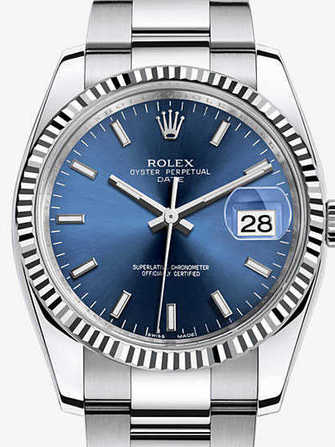 Rolex Oyster Perpetual Date 34 115234-blue Watch - 115234-blue-1.jpg - mier