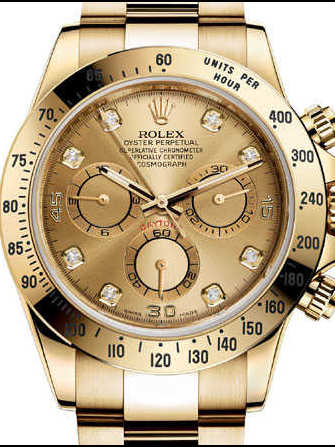 Rolex Cosmograph Daytona 116528-champagne & diamonds Watch - 116528-champagne-diamonds-1.jpg - mier