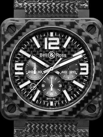 Bell & Ross Aviation BR 01-94 Carbon Fiber & Black Rubber Watch - br-01-94-carbon-fiber-black-rubber-1.jpg - mier