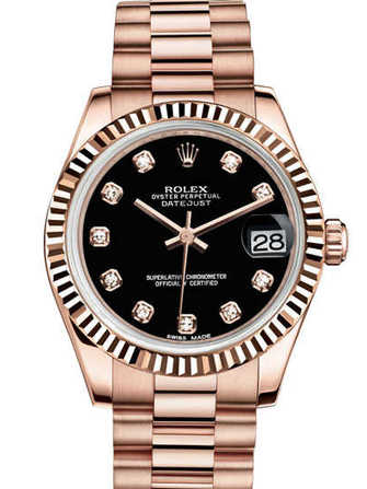 Rolex Datejust 31 178275f-black & pink gold Watch - 178275f-black-pink-gold-1.jpg - mier