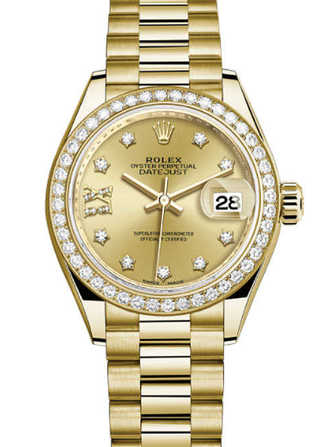 Montre Rolex Lady-Datejust 28 279138rbr-yellow gold & gold & diamonds - 279138rbr-yellow-gold-gold-diamonds-1.jpg - mier