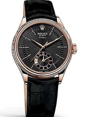 Rolex Cellini Dual Time 50525-pink gold & black Uhr - 50525-pink-gold-black-1.jpg - mier